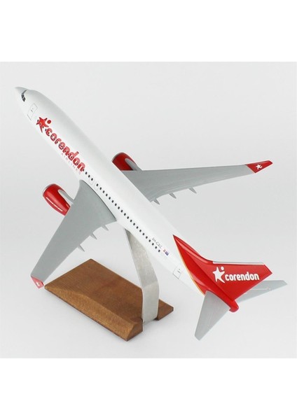 025 1/100 Ölçek, Corendon Airlines B737-800 Yolcu Uçağı, Sergilemeye Hazır Ahşap Standlı Model modelleri