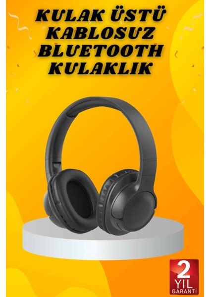 Kulak Üstü Bluetooth Kulaklık Ayarlanabiilir Uzun Pil Ömrü Kablosuz 5.0 Bluetooth