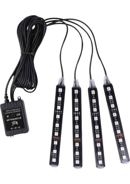 Araç Içi Aydınlatma Kumandalı 12 LED Ayak Altı LED Ambiyans Işığı Sese Duyarlı Kumandalı fiyatları