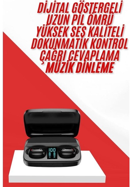 Kablosuz Bluetooth Kulaklık Android ve Ios Uyumlu LED Göstergeli Powerbankli