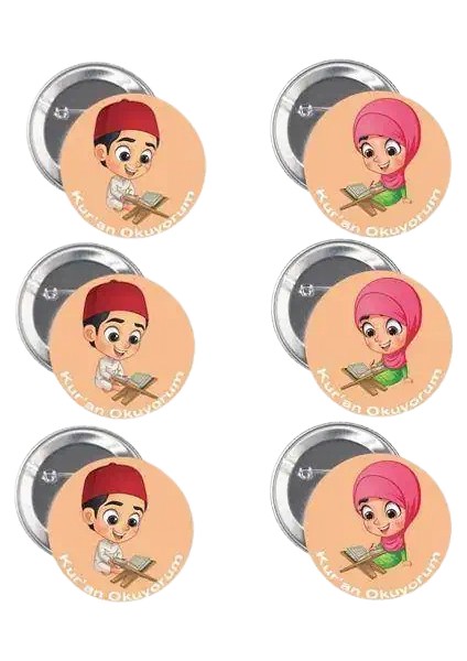 Lisanslı Yaka çanta rozeti KURAN OKUYORU 6LI