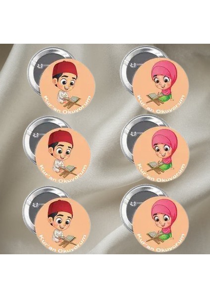 Lisanslı Yaka çanta rozeti KURAN OKUYORU 6LI fiyatları