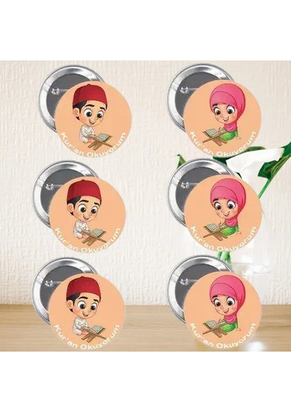 Lisanslı Yaka çanta rozeti KURAN OKUYORU 6LI modelleri