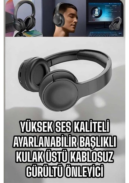 Kablosuz Bluetooth Kulaklık Anc/enc Destekli Kulak Üstü Yüksek Ses Kaliteli