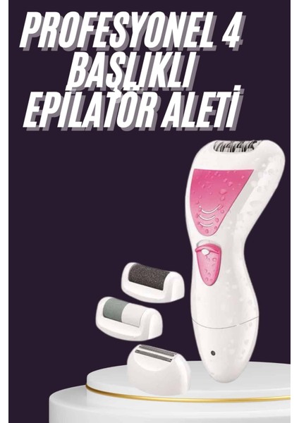 4 Başlıklı Lazer Öncesi Kısaltma Epilasyon Aleti Epilatör Çok Amaçlı