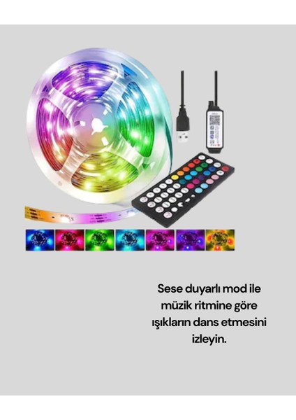 Bluetooth Kontrollü Smart Şerit LED 10M Sese Duyarlı Rgb Aydınlatma modelleri