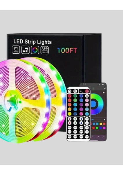Bluetooth Kontrollü Smart Şerit LED 10M Sese Duyarlı Rgb Aydınlatma indirimleri