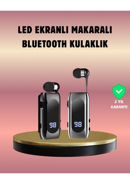 Dijital Göstergeli Bluetooth Kulaklık – Klipsli ve Şık Tasarım