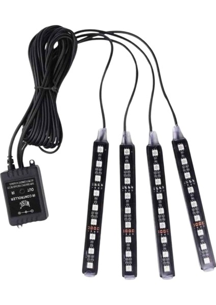 Rgb Işıklı Araç Içi Aydınlatma Kumandalı 12'li LED Işık Renk Değiştirebilen indirimleri