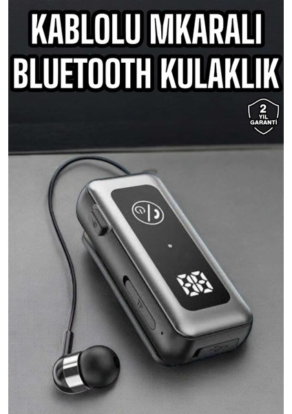 Kablolu Bluetooth Kulaklık Kulak Içi Stereo Mikrofonlu Dijital Göstergeli