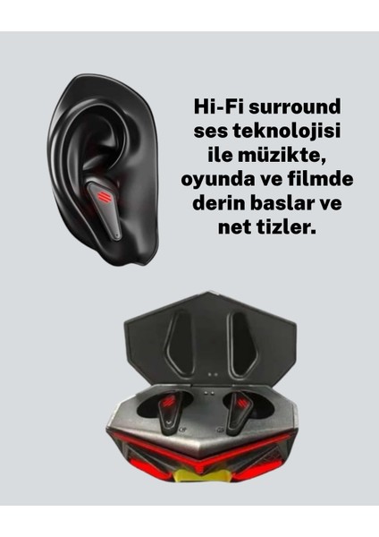 Kablosuz Bluetooth 5.0 Metal Kasa Gaming Kulaklık fırsatları