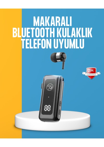 Dijital Ekranlı ve Hızlı Şarjlı Bluetooth 5.2 Makaralı Kulaklık