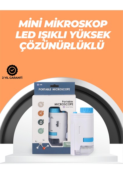 Portatif El Mikroskop – LED Işıklı, Aynı Anda Net Odaklama