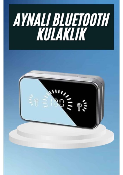 Powerbankli Bluetooth Kulaklık Yüksek Ses Aynalı Çift Dijital Gösterge Ekranı