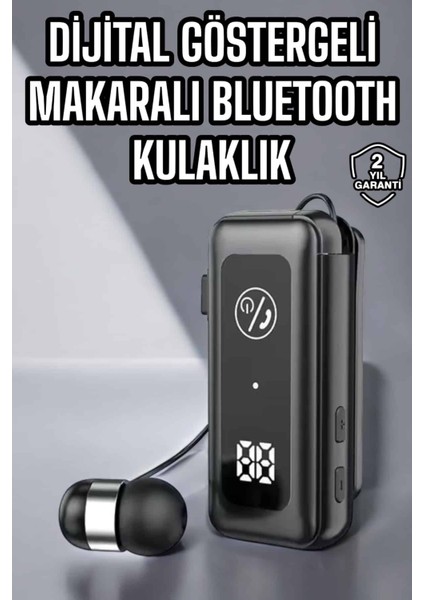 Kablolu Makaralı Bluetooth Kulaklık Uzun Pil Ömrü Dijital Göstergeli