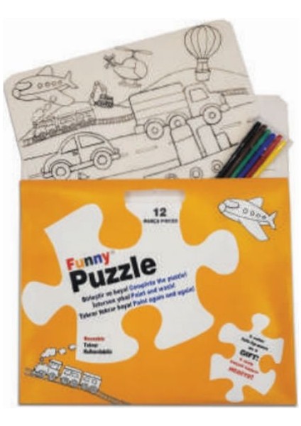 Funny Mat Puzzle - Taşıtlar 30X40CM
