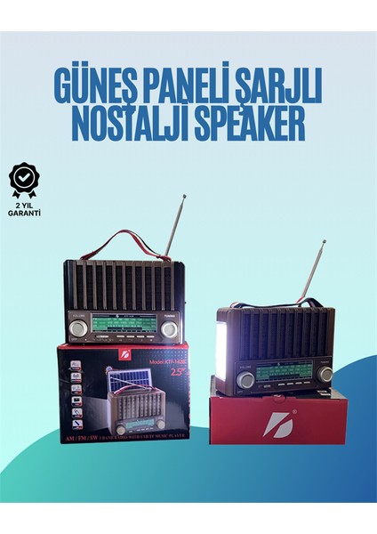 KTF-1428 Nostaljik Solar Enerjili Bluetooth Speaker – Radyo, Sd/usb Mp3 Çalar, Güçlü Taşınab fiyatları