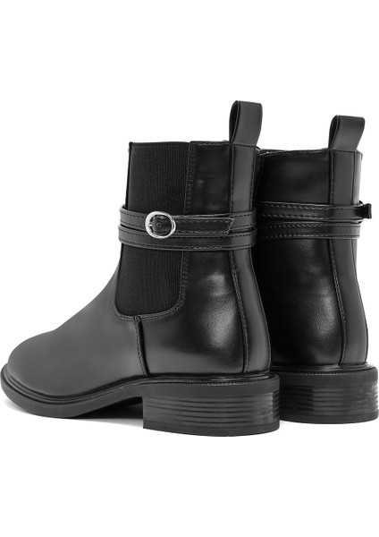 Kadın Siyah Fermuarlı Tokalı Bot 25WFE400418