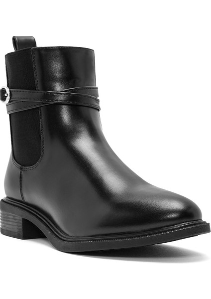 Kadın Siyah Fermuarlı Tokalı Bot 25WFE400418