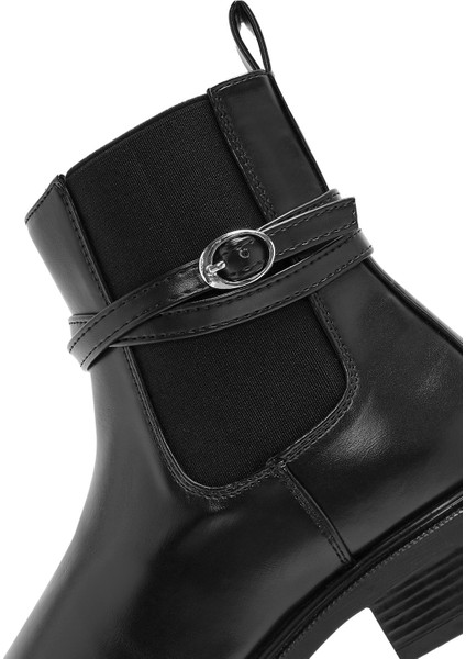 Kadın Siyah Fermuarlı Tokalı Bot 25WFE400418