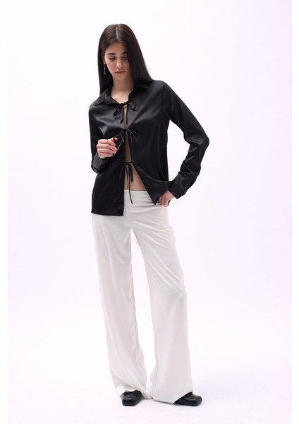 Bağlama Detay Saten Gömlek indirimleri