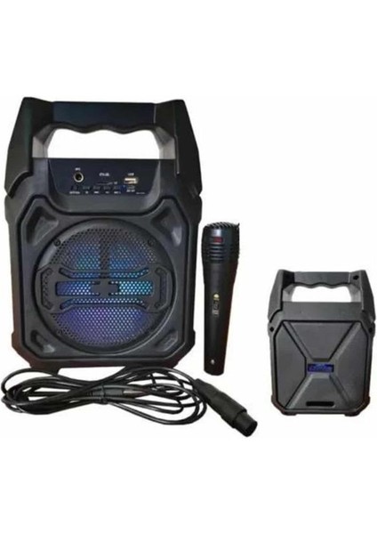 Karaoke Mikrofonlu Fm Radyolu Bluetooth Hoparlör Yüksek Ses Kaliteli