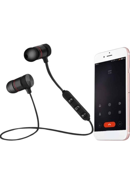 Sports Mıknatıslı Siyah Bluetooth Kulaklık Kablolu Uzun Pil Ömrü fiyatları