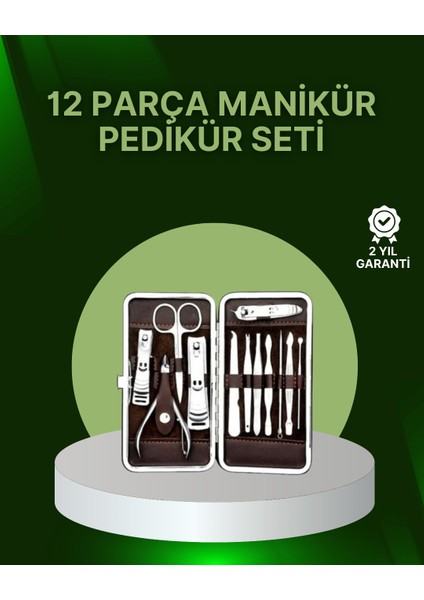 12 Parçalık Özel Deri Çantalı Kişisel Bakım Seti