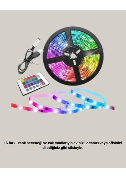 Müziğe Duyarlı Renkli Smart Şerit LED Işık USB Bağlantılı Ambiyans Aydınlatma modelleri