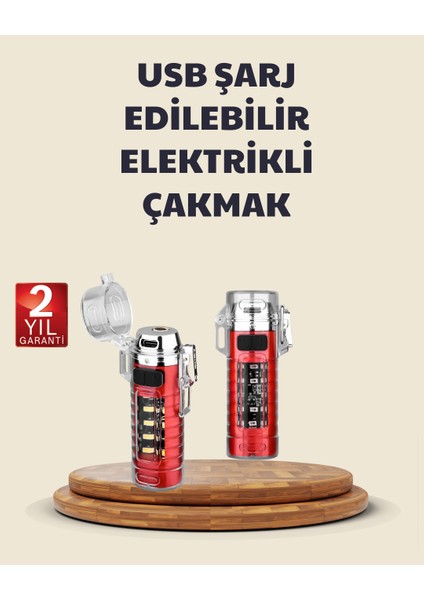 Kamp ve Outdoor Için Çok Amaçlı Çakarlı Elektronik Çakmak