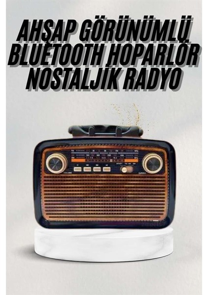 Bluetooth Hoparlör Ahşap Renk Vintage Işıklı Nostaljik Radyo Fm Ahşap Görünümlü fiyatları