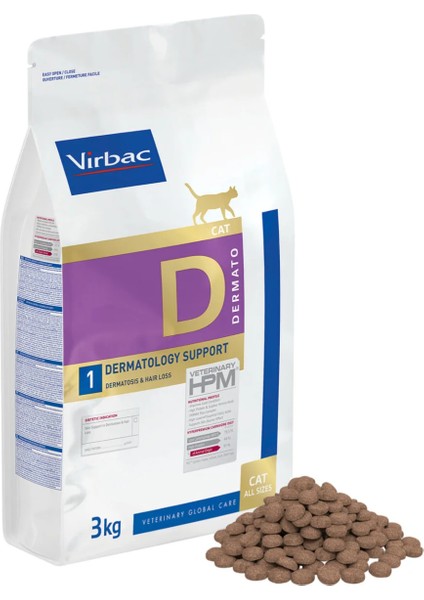 Dermatology Support Cat Food (D1) 3 kg – Dermatoloji Desteği