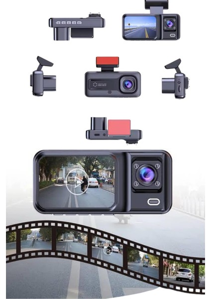 1080P 3 Lensli Wifi Araç Içi Kameralı Ekran Dvr Kaydedici Gece Görüşlü fırsatları
