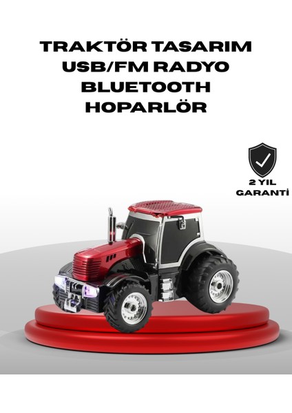Traktör Tasarımlı Bluetooth Hoparlör USB Tf Aux Fm Radyo