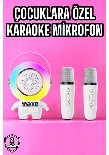 Mini Karaoke Astronot Bluetooth Speaker Karaoke Mikrofon