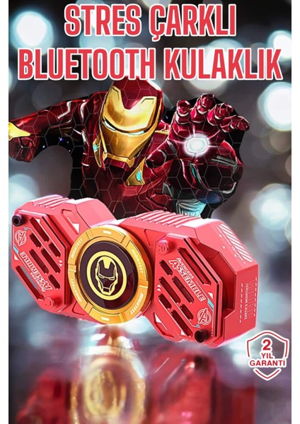 Stres Çarklı Bluetooth Kulaklık Kablosuz Kırmızı Yüksek Ses Kaliteli