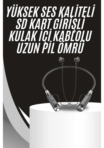 Boyun Bantlı Kulak Içi Kablolu Yüksek Ses Kaliteli Bluetooth Kulaklık