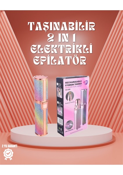 Paslanmaz Çelik Bıçaklı USB Epilatör – Kaş, Üst Dudak ve Çene Tüy Temizleyici