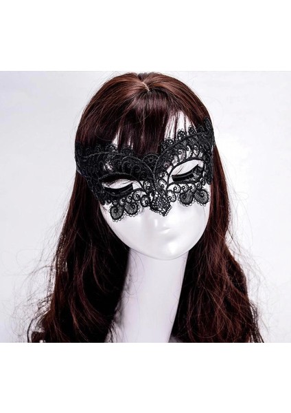 Siyah Renk Dantel Kesim Dantel Işlemeli Balo Parti Maskesi 10 No fiyatları
