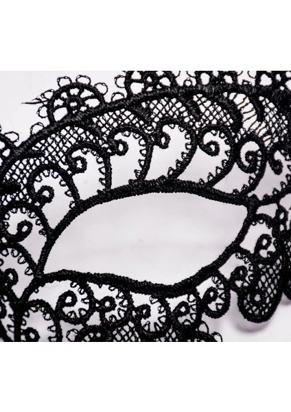 Siyah Renk Dantel Kesim Dantel Işlemeli Balo Parti Maskesi 10 No modelleri