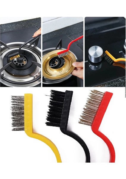 3 Lü Detay Temizlik Fırça Seti Araba -Mutfak Ocak - Fayans Temizlik Fırça (Bakır- Demir- Plastik) fırsatları