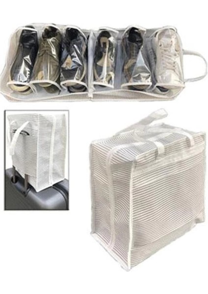 Ayakkabı Saklama ve Taşıma Çantası (Çizgili Model) Shoe Tote fiyatları