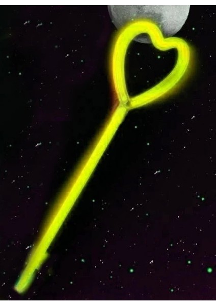 Karanlıkta Yanan Glow Partisi Kalp Şekilli Asa Sopa 6 Renk 6 Adet indirimleri