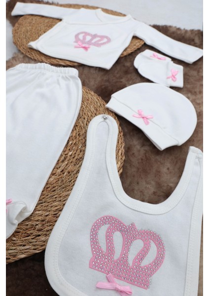 Sema Baby 5 Parça Hastane Çıkışı Zıbın Seti 0-3 Ay - Princess modelleri