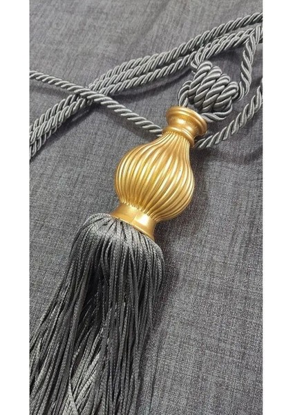 Gold&antrasit Kuka Braçol Kornişe Takma Tavan Yan Bağlama Perde Toplama Aksesuar Tieback