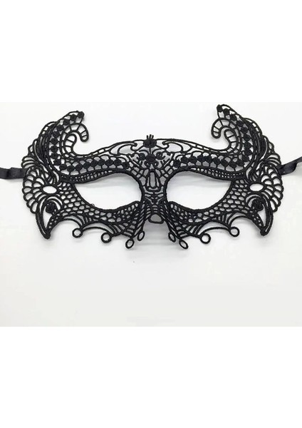 Siyah Renk Dantel Kesim Dantel Işlemeli Balo Parti Maskesi 4 No fiyatları