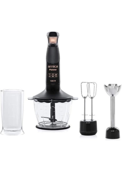 1200 W Siyah Blender Seti, 1.3 L Hazne, Paslanmaz Çelik Bıçak