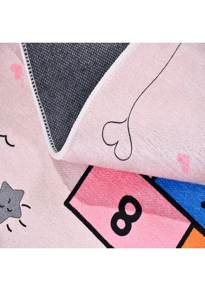 Wohlen Figürlü Pembe Pamuk ve Polyester Kaydırmaz Taban Dijital Baskı Çocuk Halısı fırsatları