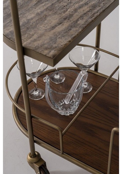 Amelio Bar Tekerlekli Servis Yan Sehpa