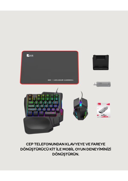 Profesyonel Mobil Oyuncular Için Rgb Klavyeli 5 Parça Oyun Kiti modelleri